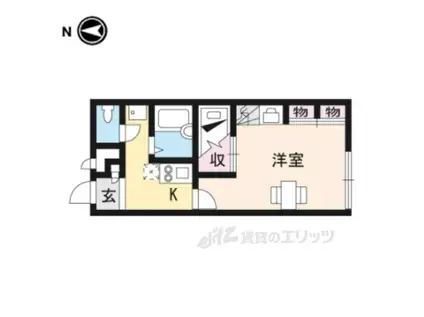 レオパレスエバーグリーン葛本(1K/1階)の間取り写真