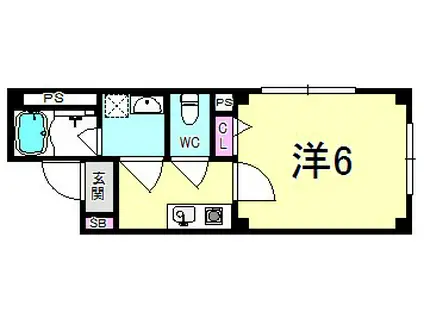 ドルチェN(1K/2階)の間取り写真