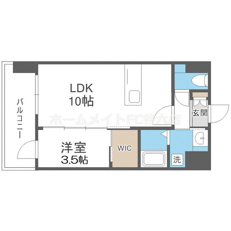 ALIVIS三国本町(1LDK/4階)の間取り写真