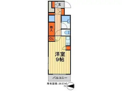 スコットヒルズ(ワンルーム/7階)の間取り写真