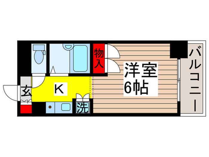 フジマンション末広(ワンルーム/4階)の間取り写真