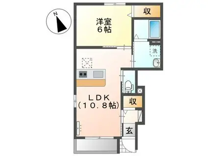 カンタービレ(1LDK/1階)の間取り写真