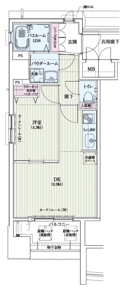 アドバンス西梅田(1LDK/9階)の間取り写真