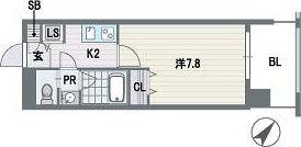 西鉄天神大牟田線 西鉄平尾駅 徒歩3分 11階建 築20年(1K/3階)の間取り写真