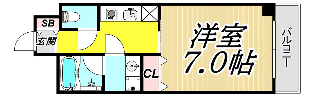エルシ誠宏3番館(1K/4階)の間取り写真