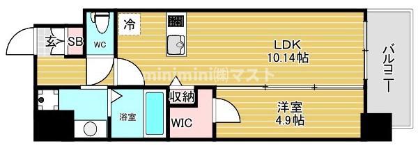 ALIVIS桜川(1LDK/2階)の間取り写真
