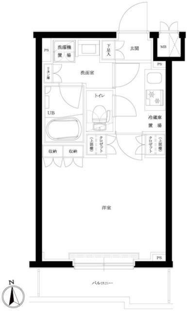 ルーブル川崎宮前平(1K/3階)の間取り写真