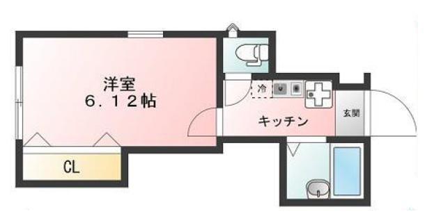GLANZ 王子 ウエスト(1K/1階)の間取り写真