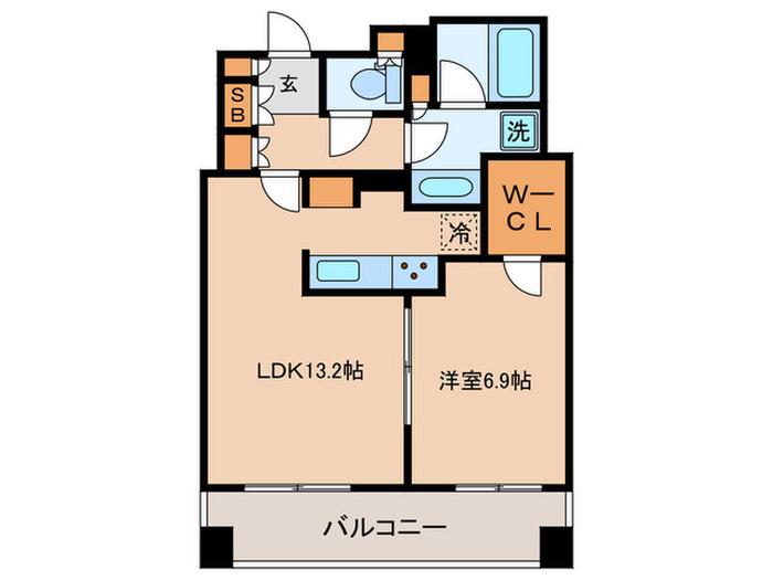 パークアクシス滝野川ラ ブリーズ(1LDK/17階)の間取り写真