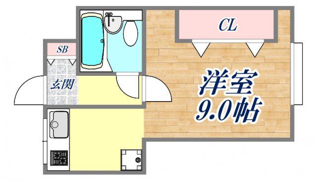北野マンション(ワンルーム/3階)の間取り写真