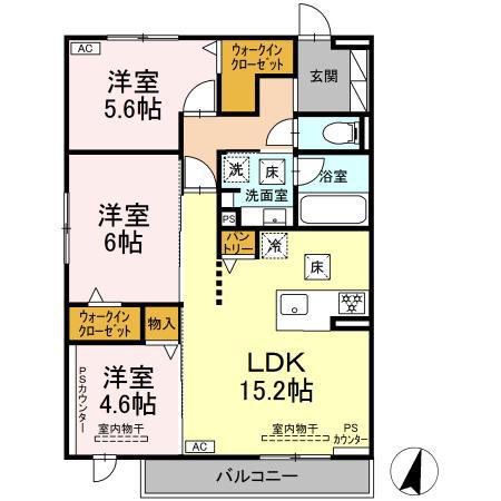 CLAIR島田(3LDK/2階)の間取り写真