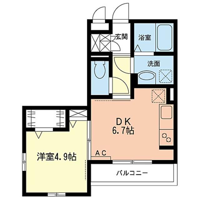 グローリーイイダII(1DK/3階)の間取り写真