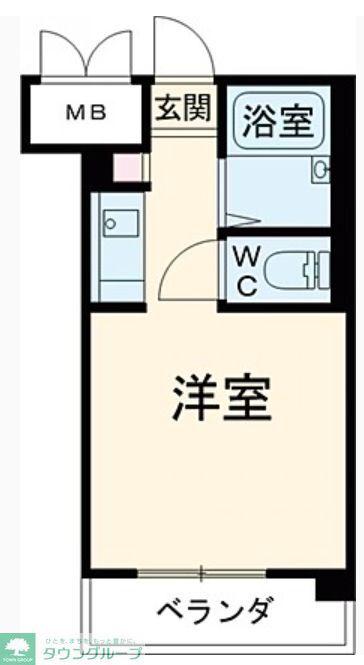 エルウイング立川二番館(1K/2階)の間取り写真