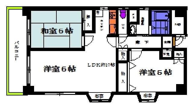 コスモファイブII(3LDK/5階)の間取り写真