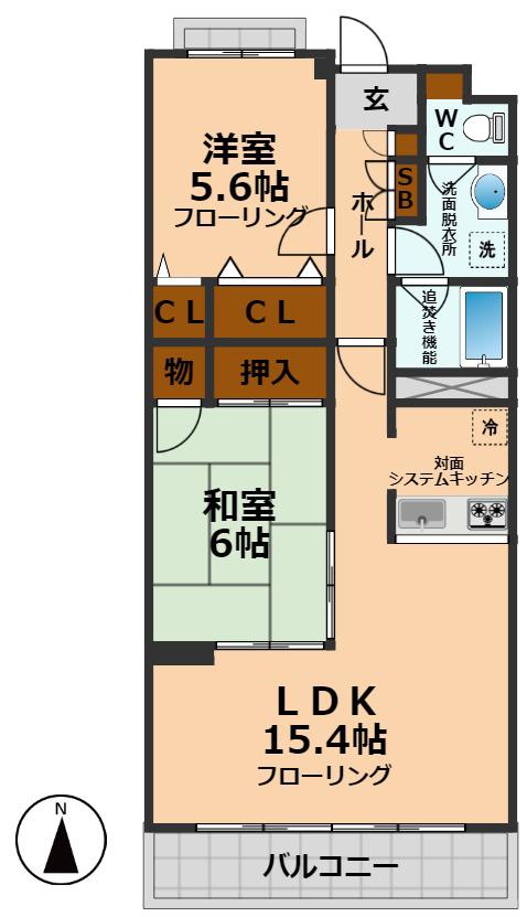 グレース永福(2LDK/1階)の間取り写真