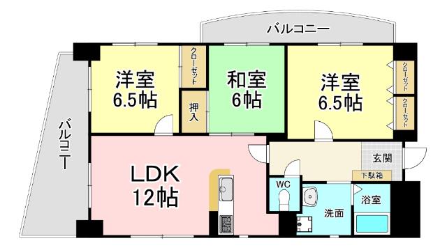 サンシティ田原II(3LDK/2階)の間取り写真