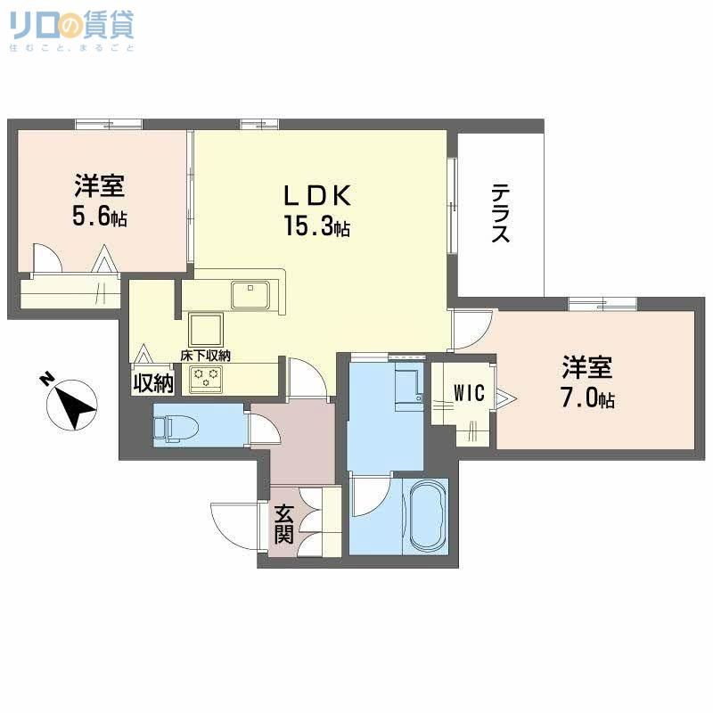 オルキデア クオーレ(2LDK/4階)の間取り写真