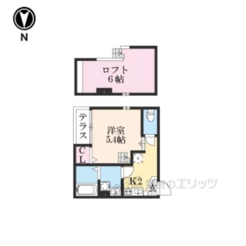 メゾンドセレーノ(1K/1階)の間取り写真