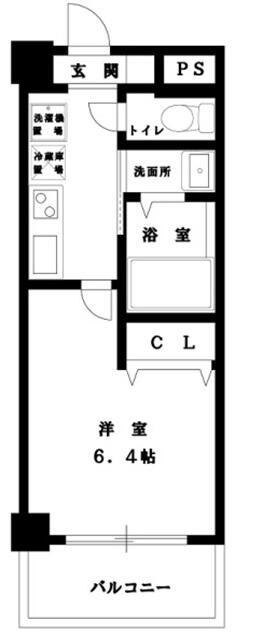 アザリー武蔵小杉(1K/2階)の間取り写真