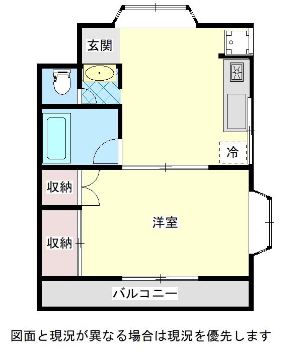 内山ハイツ(1DK/2階)の間取り写真
