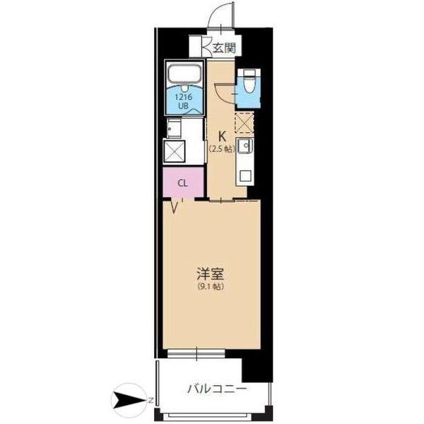 BELLE HARMONIE(1K/8階)の間取り写真