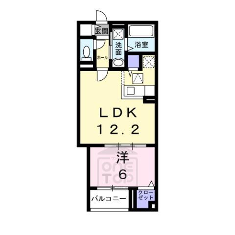 ツイテールⅡ(1LDK/2階)の間取り写真