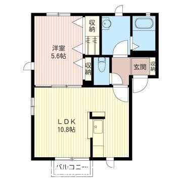 アクアブローⅢ(1LDK/2階)の間取り写真