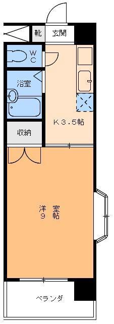 サニーハイツみゆき(1K/1階)の間取り写真
