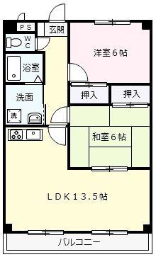グレースコートII(2LDK/2階)の間取り写真