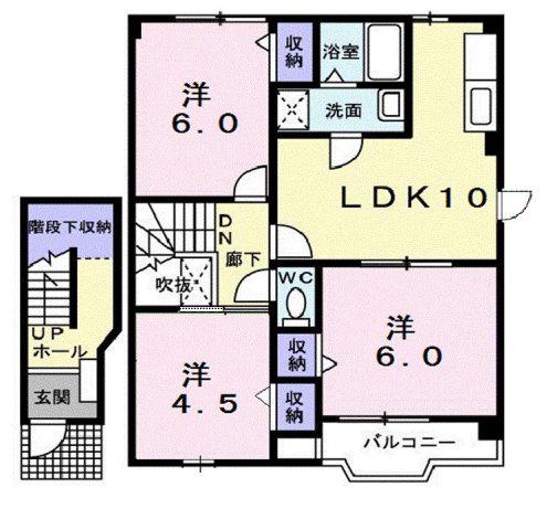 サンロード福山A(3LDK/2階)の間取り写真