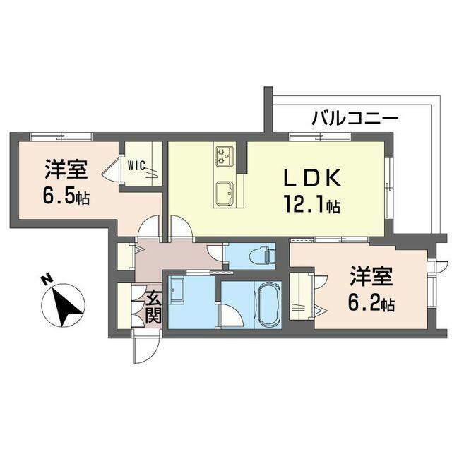 ティエンポ フェリズ I(2LDK/3階)の間取り写真