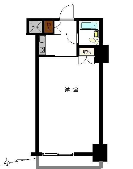 スクエア長者町(ワンルーム/9階)の間取り写真