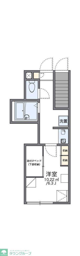 レオパレスING(1K/1階)の間取り写真