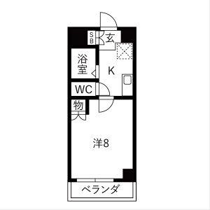 CROWN HILLS(1K/3階)の間取り写真