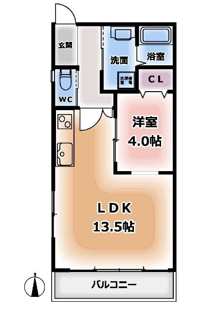 ローズグレイス(1LDK/2階)の間取り写真