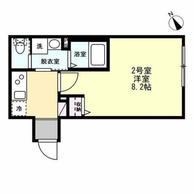 ベイルーム相模原(1K/1階)の間取り写真