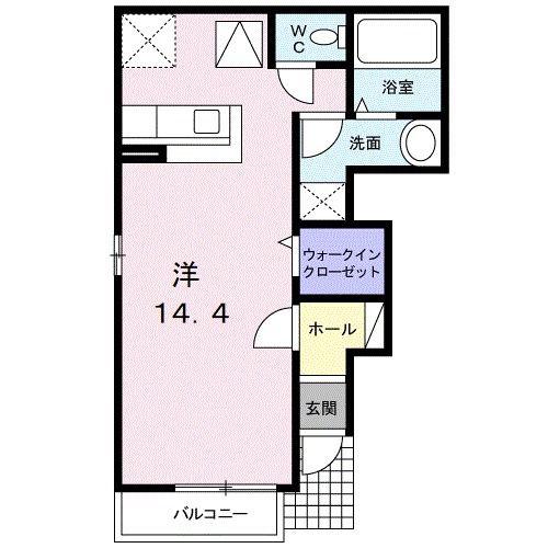 T&Mカーサ(ワンルーム/1階)の間取り写真