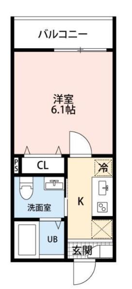 小平市学園西町アパート(1K/2階)の間取り写真