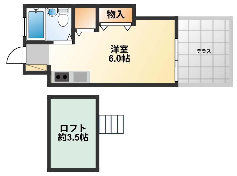 グランツ並木町(ワンルーム/1階)の間取り写真