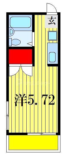 ベルメゾン(1K/2階)の間取り写真