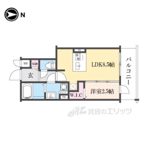 ファステート京都東福寺パラベル(1LDK/3階)の間取り写真