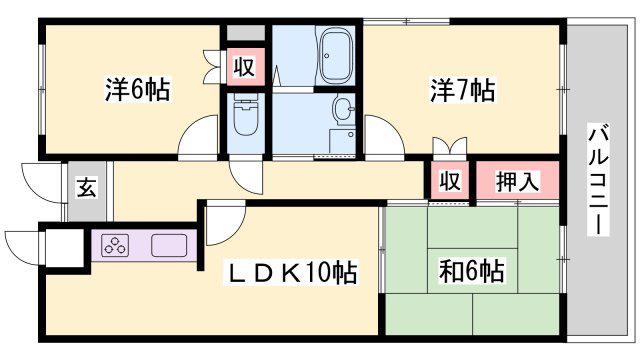 マイシティ101(3LDK/1階)の間取り写真