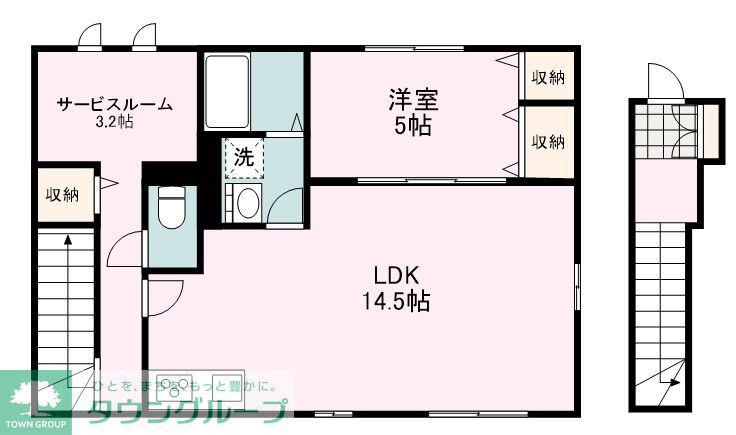 アムール ベルフルール(1SLDK/2階)の間取り写真