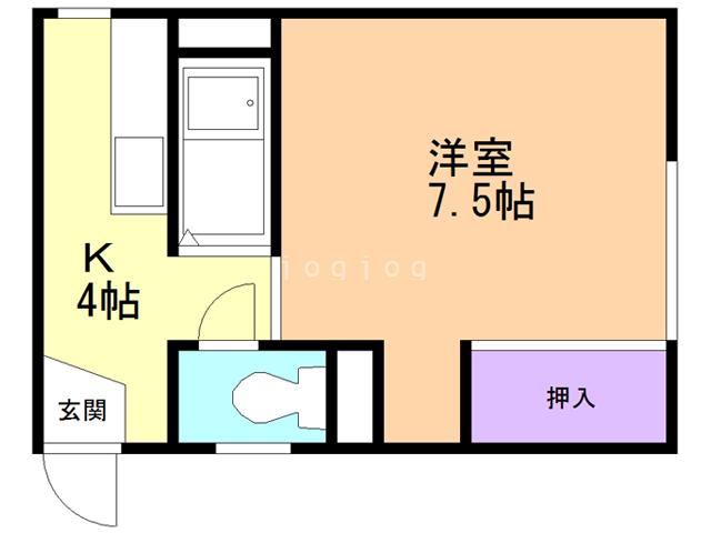 パレスミント(1K/1階)の間取り写真