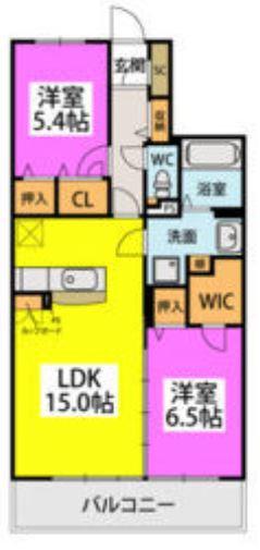 コノハナテラス(2LDK/5階)の間取り写真