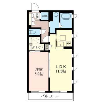 マストライフ松戸1(1LDK/1階)の間取り写真