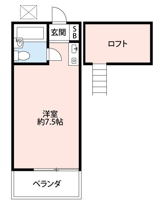 メゾン中尾第1B(1K/1階)の間取り写真
