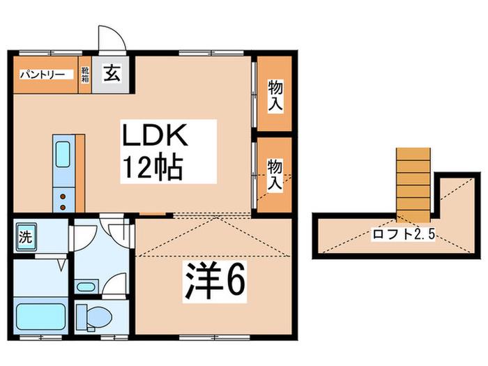 PARTITA(1LDK/2階)の間取り写真