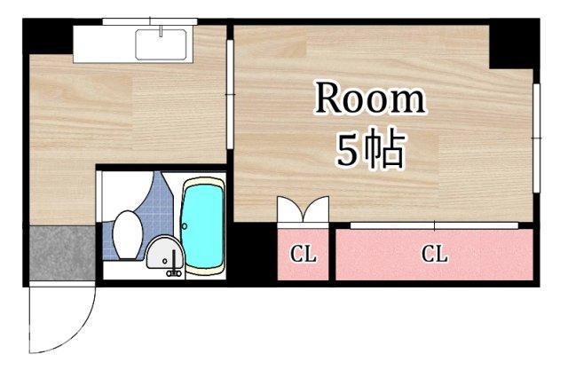 翆蓮マンション(1K/2階)の間取り写真