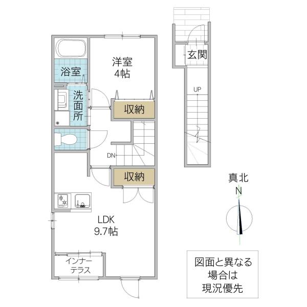 FRONT IS LAND I (1LDK/2階)の間取り写真